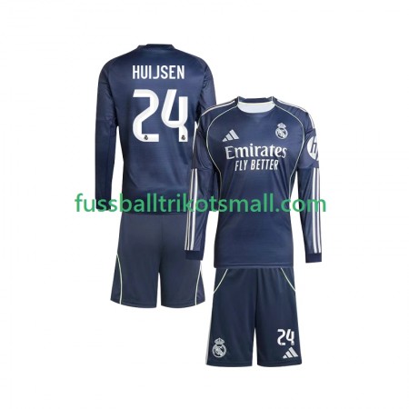 Fußballtrikots Real Madrid Huijsen 24 Kinder 2025-2026 Langarm Auswärts-trikot kaufen